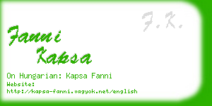 fanni kapsa business card